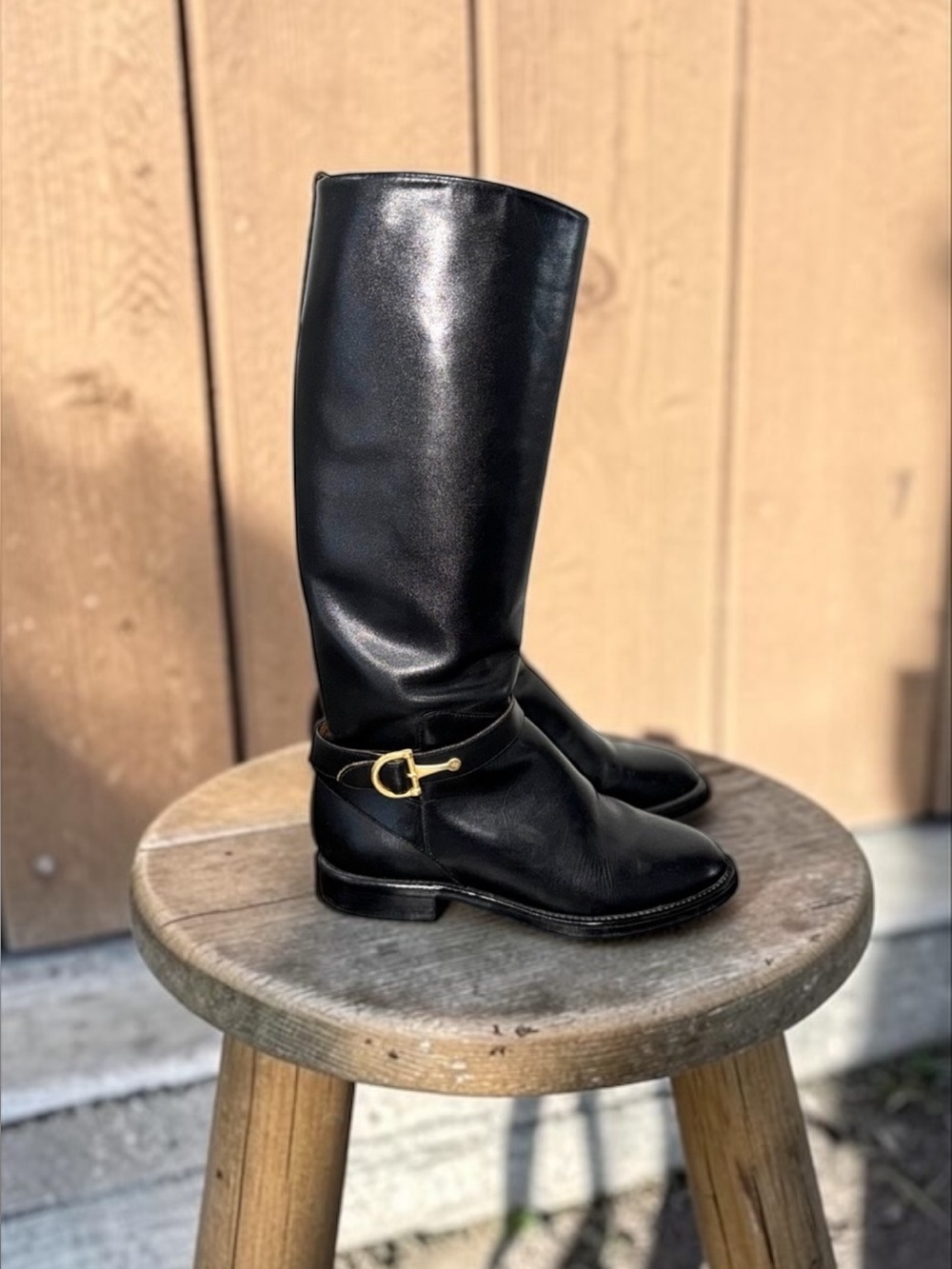 Nine West Women’s Black Leather Equestrian Riding Boots Size 7